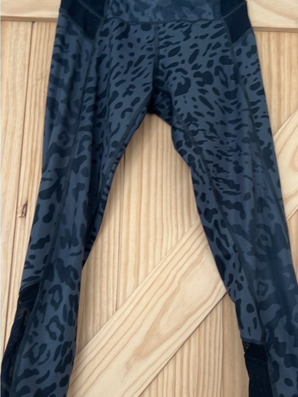 lululemon athletica Black Leopard Cropped Leggings